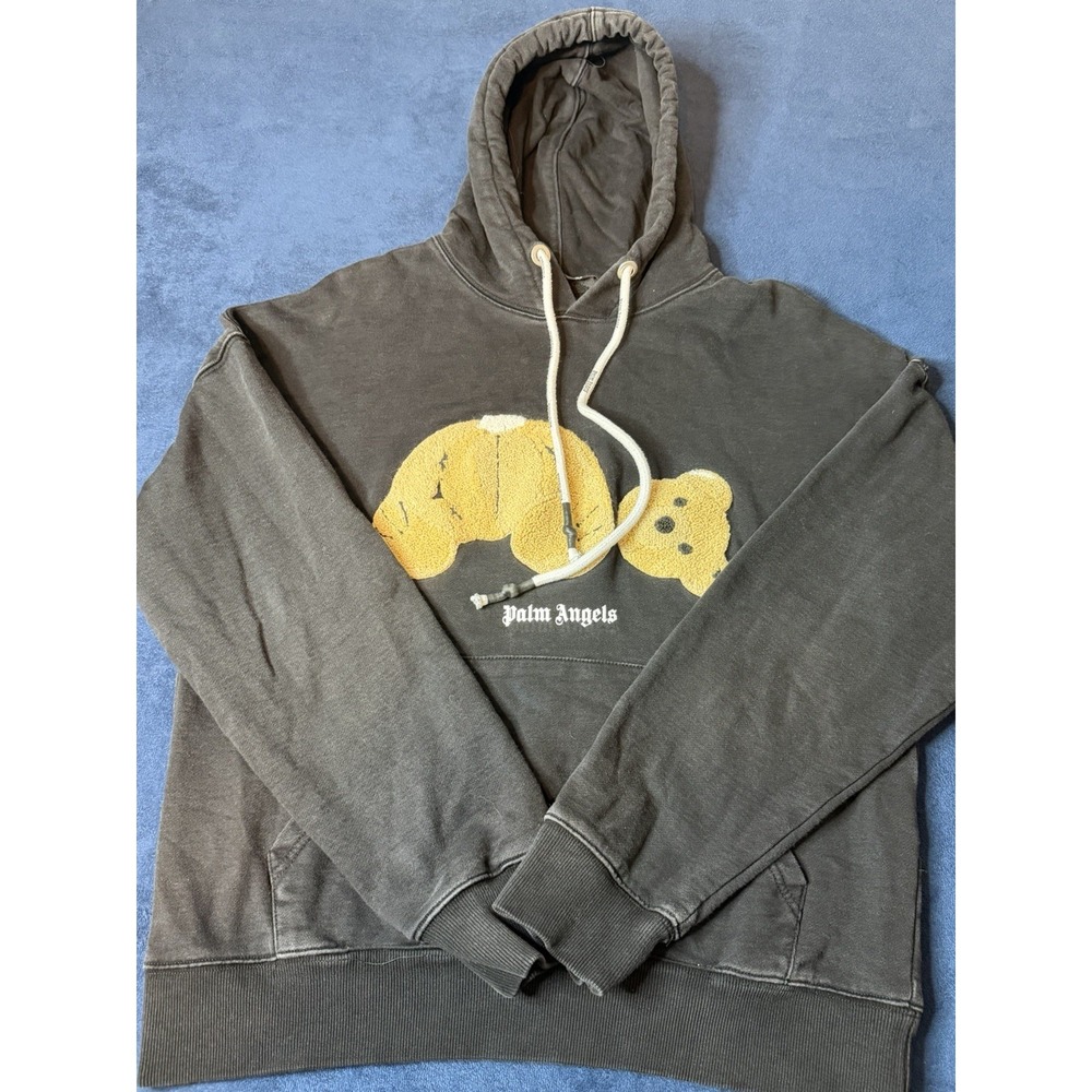 Palm Angels Kill The Bear Hoodie Black Mens Size L Pullover PMBB058E20FLE007